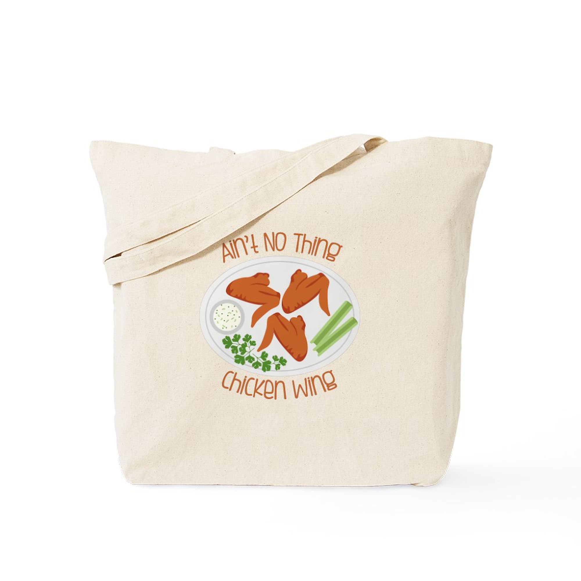 CafePress Aint No Chicken Wing Tote Bag Natural Canvas Tote Bag, Reusable Shopping Bag
