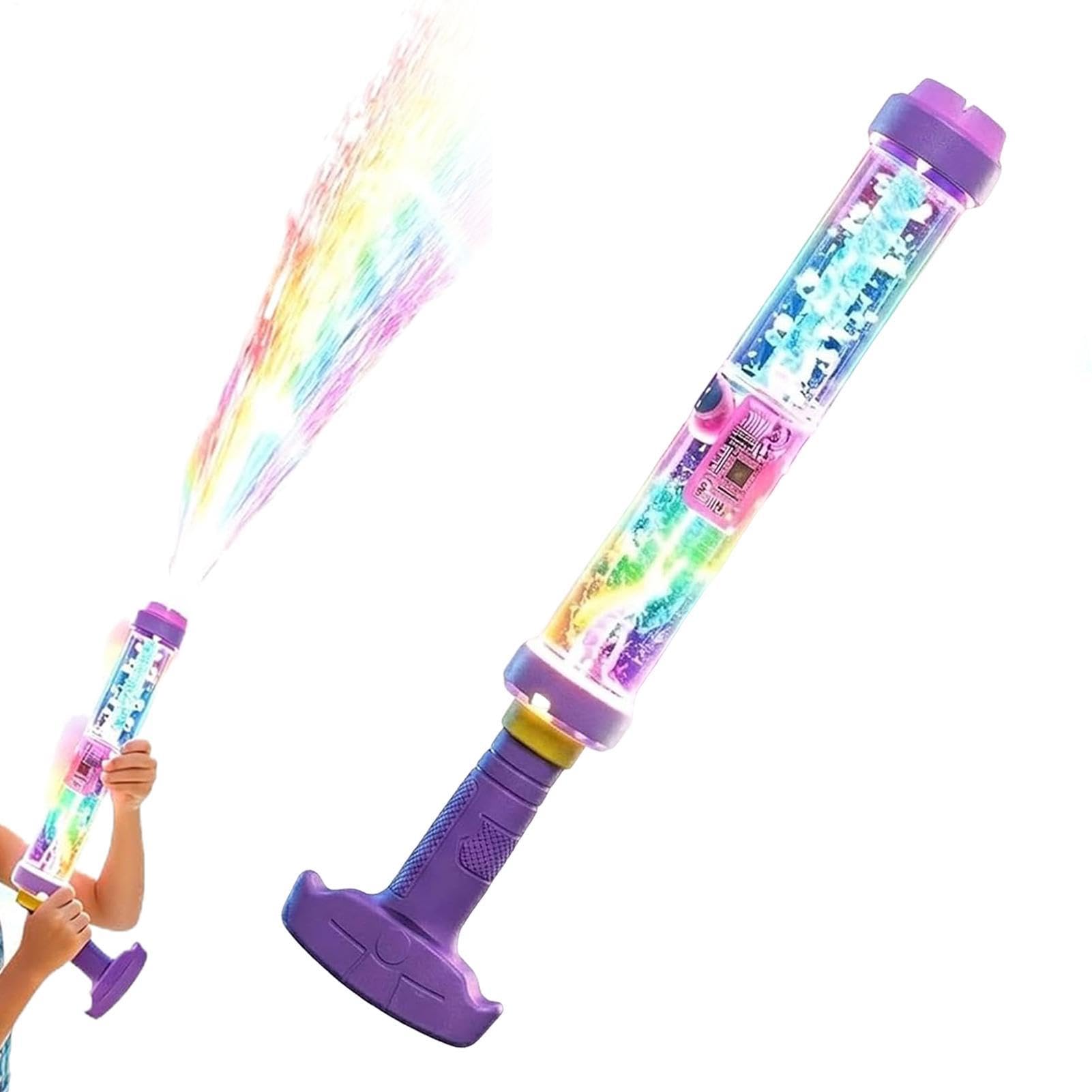 Water Spray Toy - High-Pressure Rainbow LED Game, Jumbo Fountain Height with Automatic Rotating Base, Durable, Summer Heat Cooling Sprinkler, for Backyard Beach Lake Park