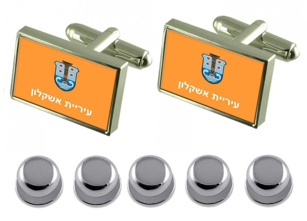 Select Gifts Ascalon City Israel Flag Shirt Studs Box Set