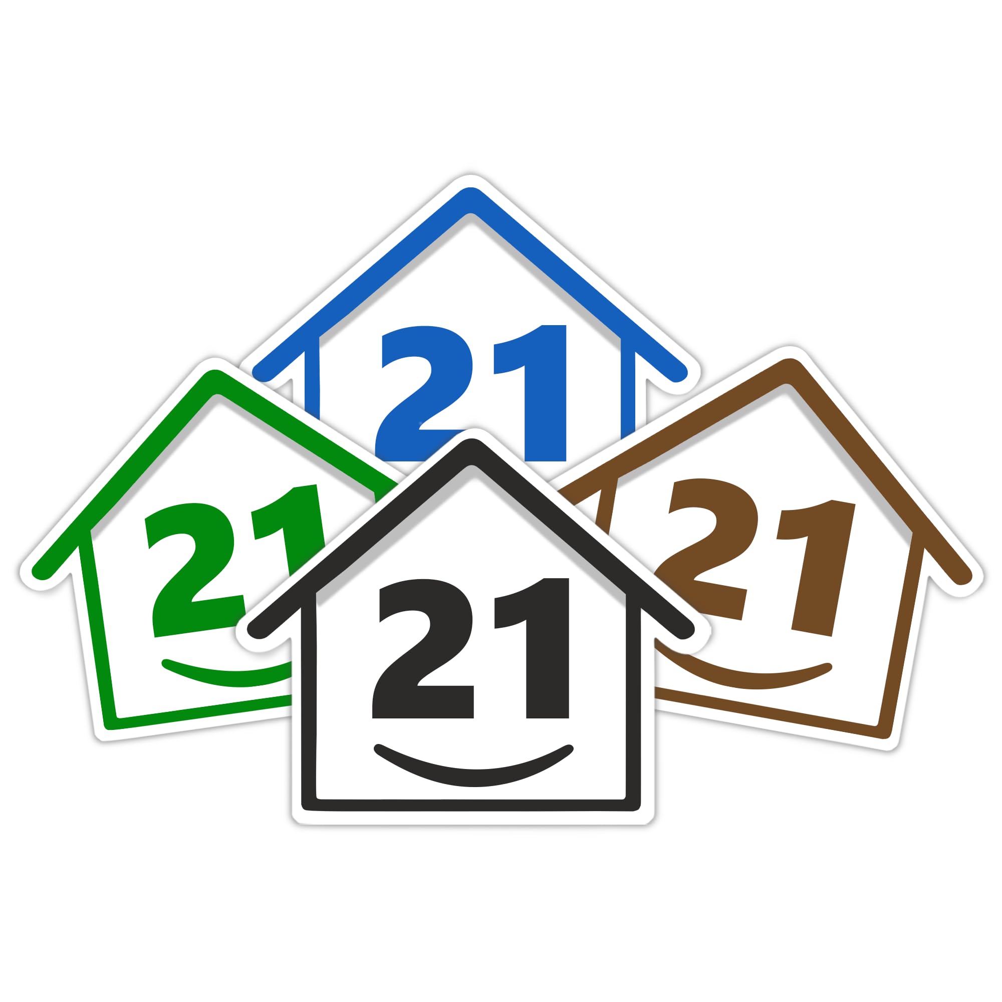 4 x Bin Numbers for Wheelie Bins, 1-99, 15cm ‘Happy House’ Colour Design Dustbin Stickers, Easy Application Stick On Number Stickers - Weatherproof Self Adhesive Vinyl – Blue, Black, Green, Brown (25) — view 61