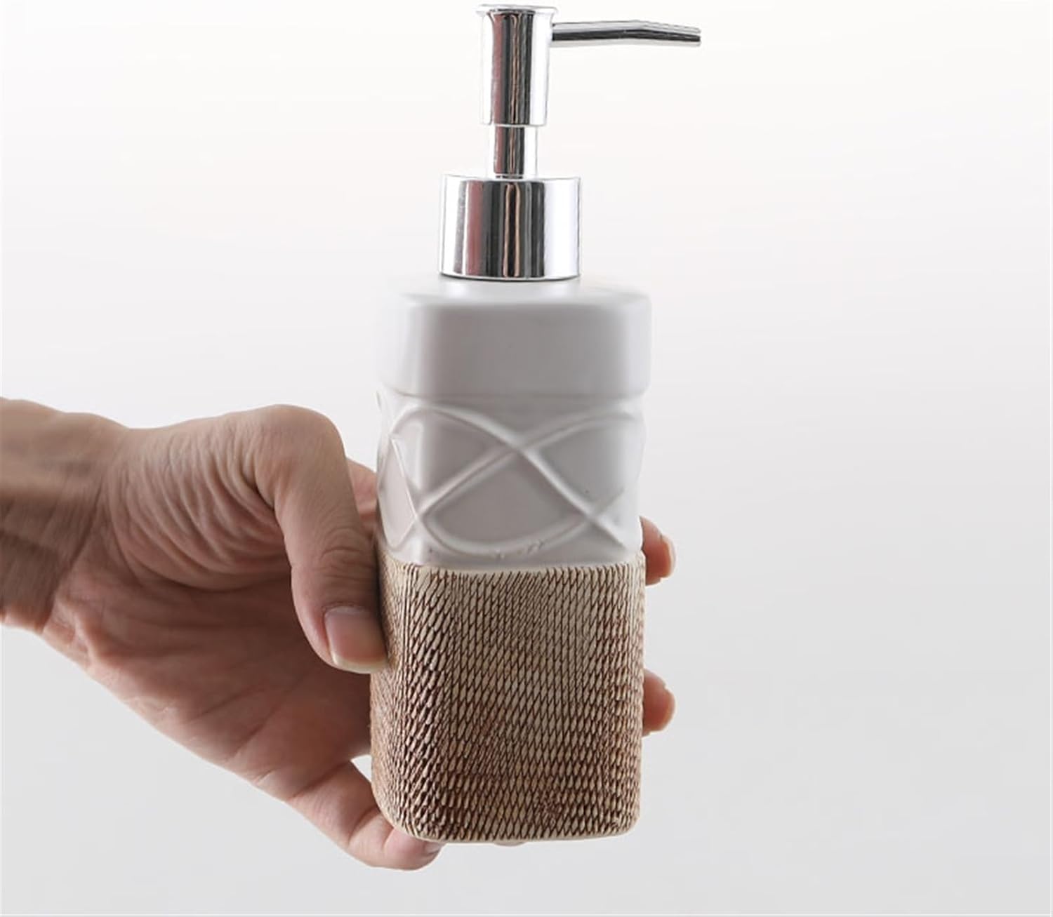 Hand Soap Bottle Ceramic Soap Dispenser for Lotion Bathroom Kitchen Dishwashing Soap Frosted Soap Pump Empty Bottle with Pump for Hand Soap Soap Lotion，A