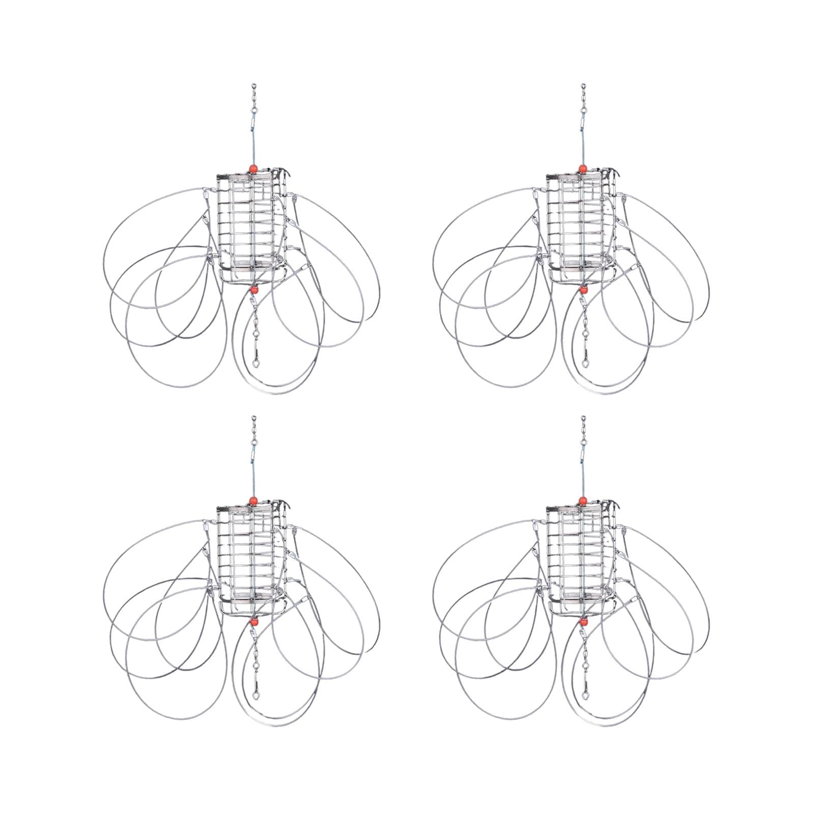 UJEAVETTE 4X Cylindrical Crab Trap with Cage 2.8x1.8inch Shellfish Capture Device-image-13