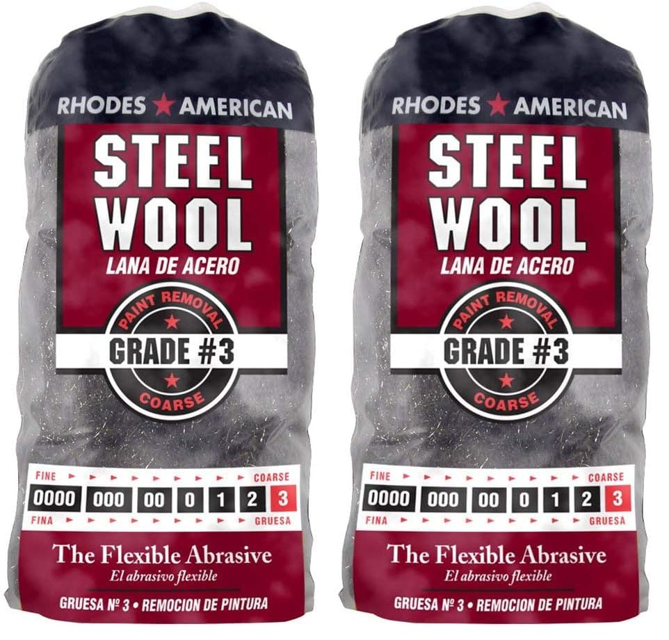 Image of Homax Rhodes American Paint Removal Steel Wool,Coarse Grade #3,12 Pads,(Pack of 2)