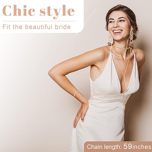 Vista 4 de MTLEE Juego de 6 piezas de joyería de cristal para mujer, gargantilla con capas de diamantes de imitación, collares largos con borlas, pulseras