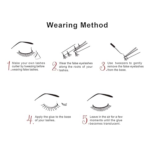 Vista 17 de EXTENIFY Juego de 240 pestañas individuales de 0.003 in, 10 20 raíces, 240 racimos de rizo C, 0.315-0.551 in, longitud mixta, pestañas postizas