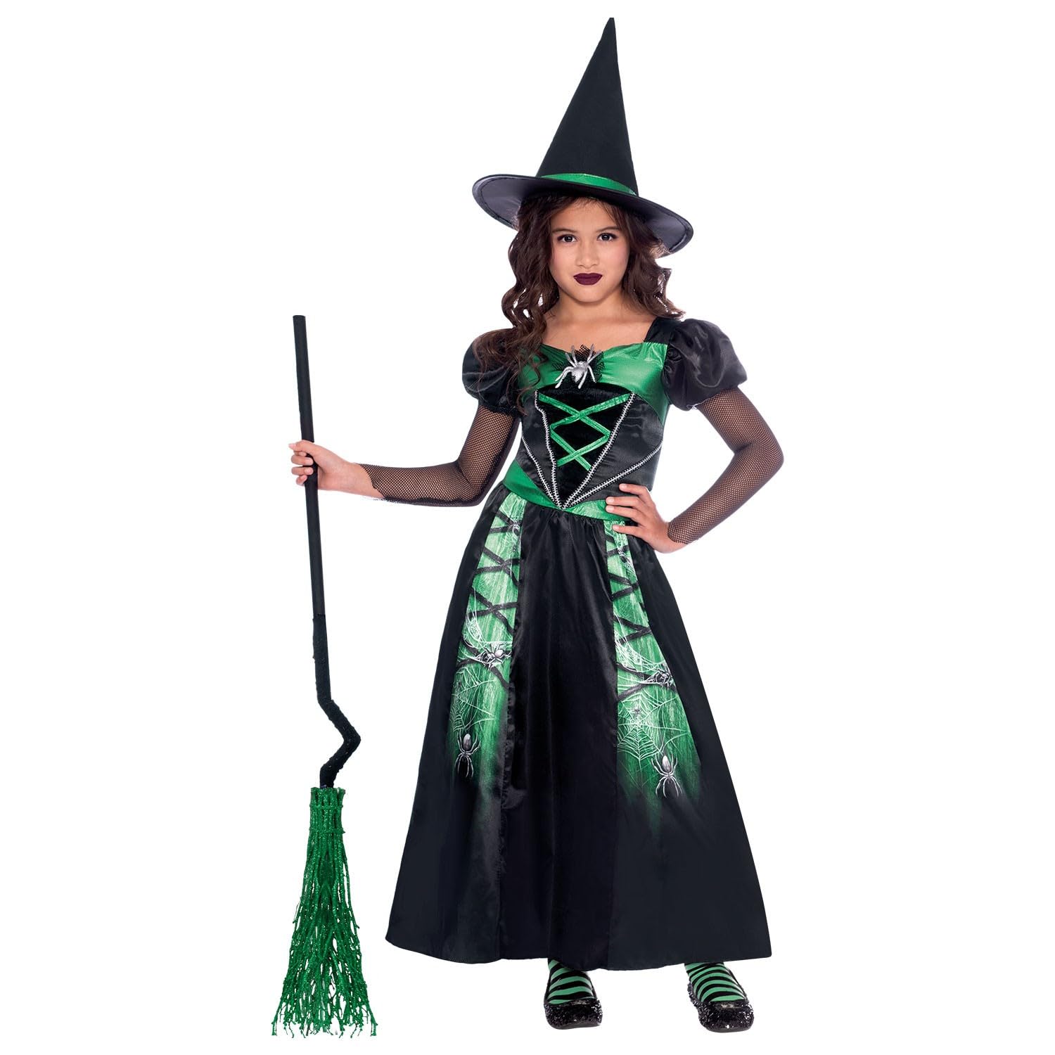 amscan (PKT) (9911971) Child Girls Spider Witch Costume (4-6yr)