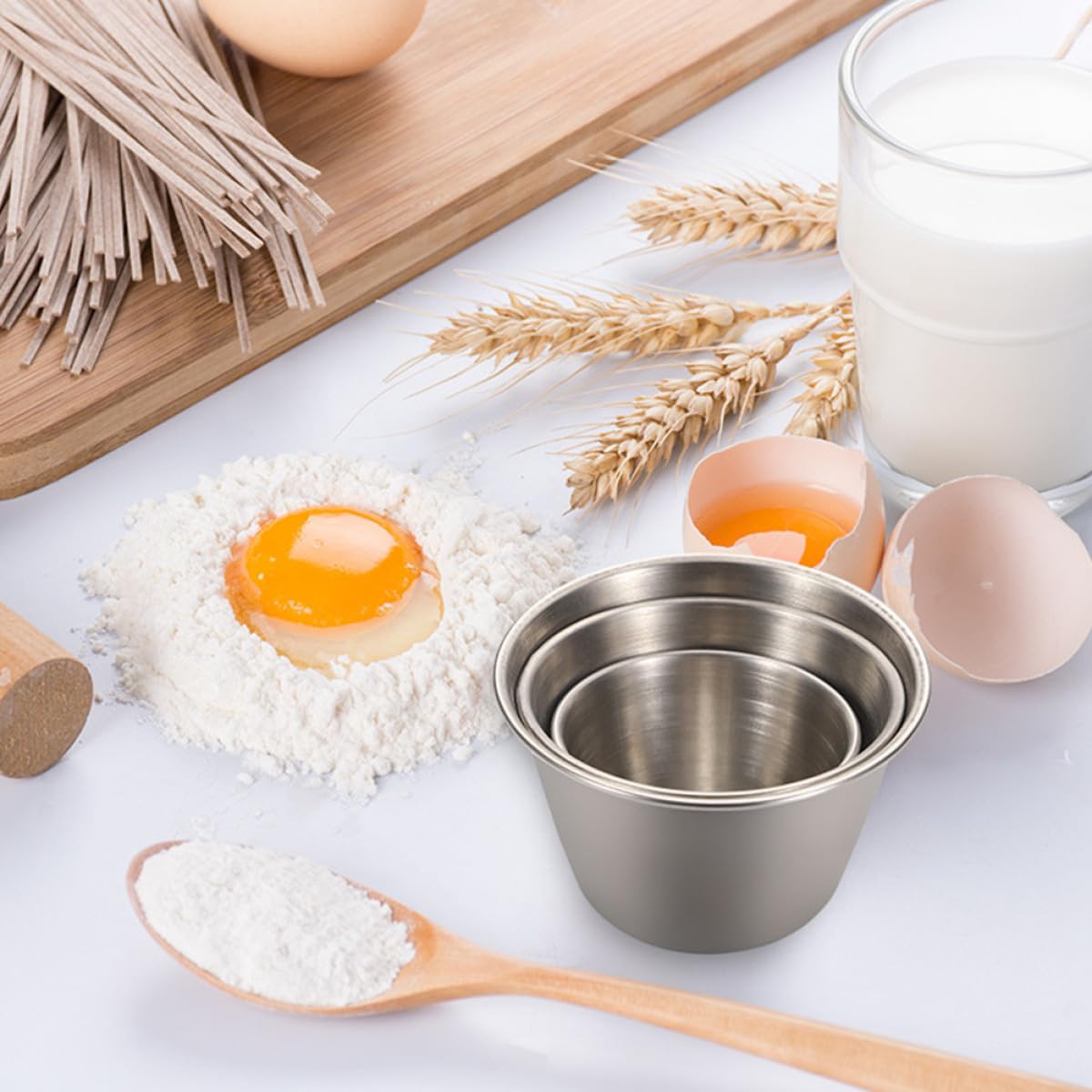12 Pezzi Tazze per Salse in Acciaio Inossidabile Argent | Forma Rotonda, Resistenti All’usura, Comode da Riporre, per Negozi Alimentari e Tavola