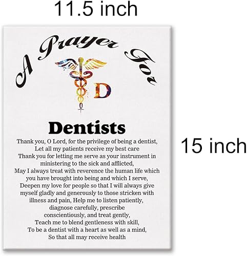 Miniatura 2 de LEXSIVO Lienzo de oración de un dentista para decoración de pared para el hogar, pintura de regalo para dentistas, 11.5 x 15 pulgadas, póster