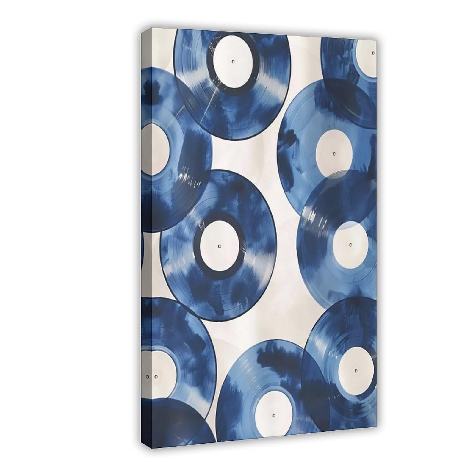 QIOTBVV Dischi in vinile blu retrò, decorazione per camera da letto, ufficio, stanza, regalo, 50 x 75 cm