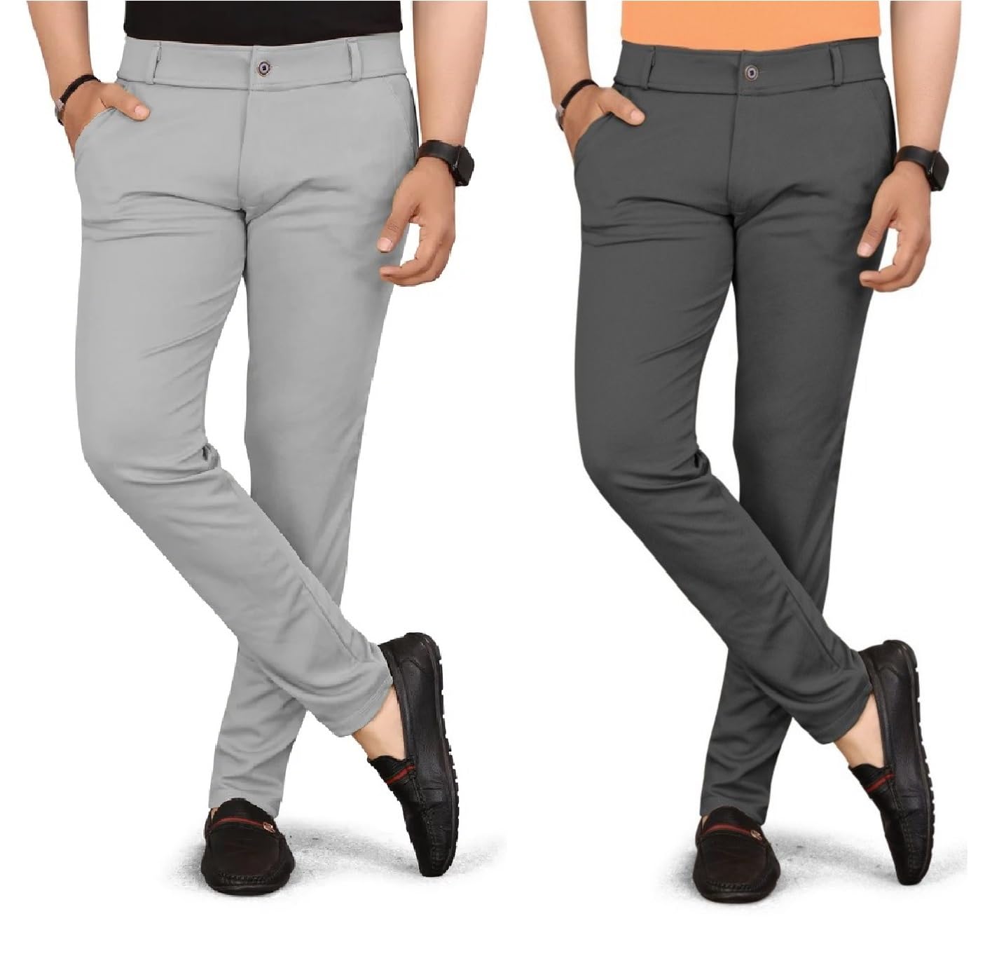 skevion Track Pants Combo Pack of 2 for Man Men's Regular Fit Casual Chino Trouser Style Lower, Everyday Wear Lower Pants Stretchable Lycra Blend Track Pant.-picture-30