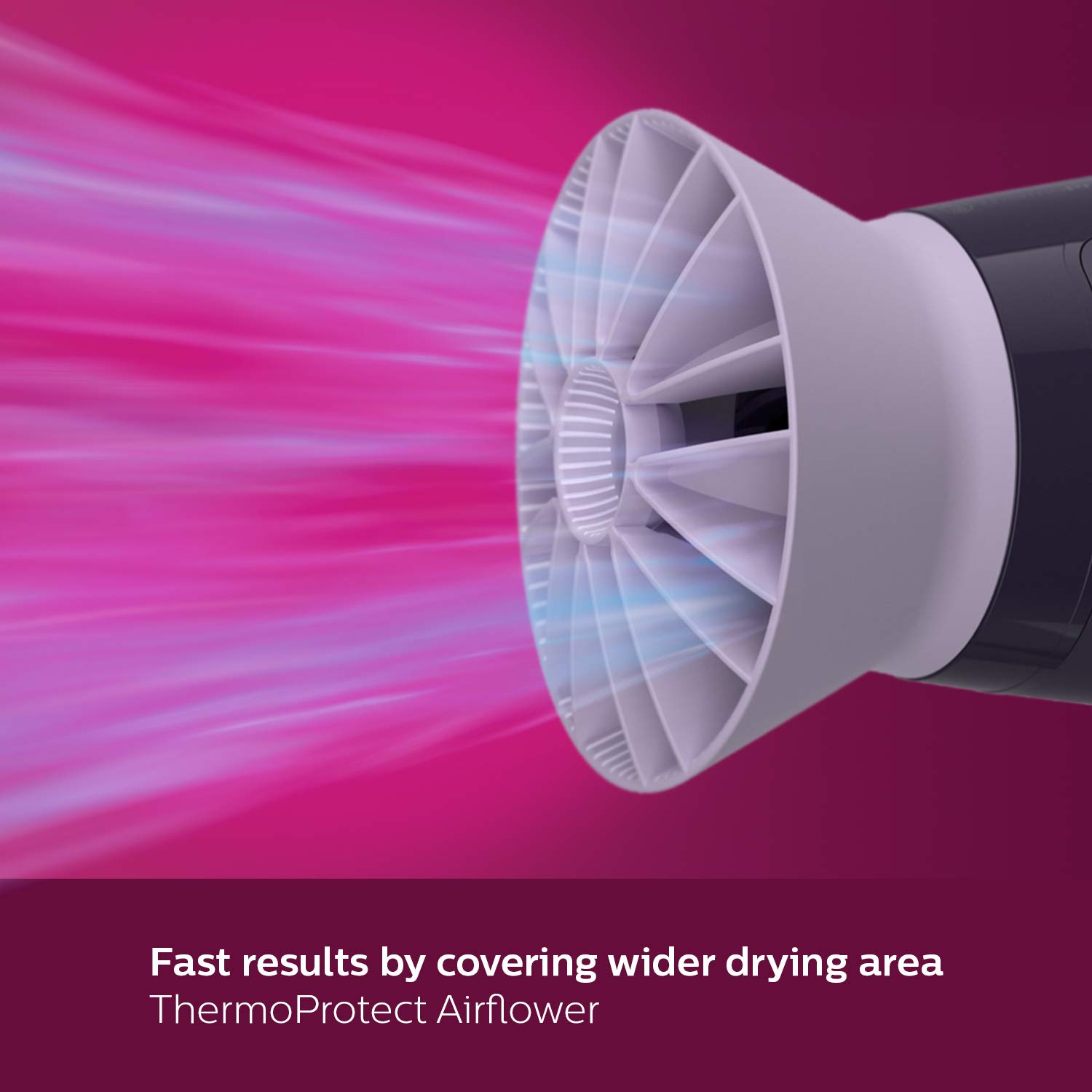 Philips Hair Dryer BHD318/00 1600 Watts Thermoprotect AirFlower Advanced Ionic Care 3 Heat-Purple & Touch-Up HP6388 Eyebrows, Facial & Body Trimmer (White) 2