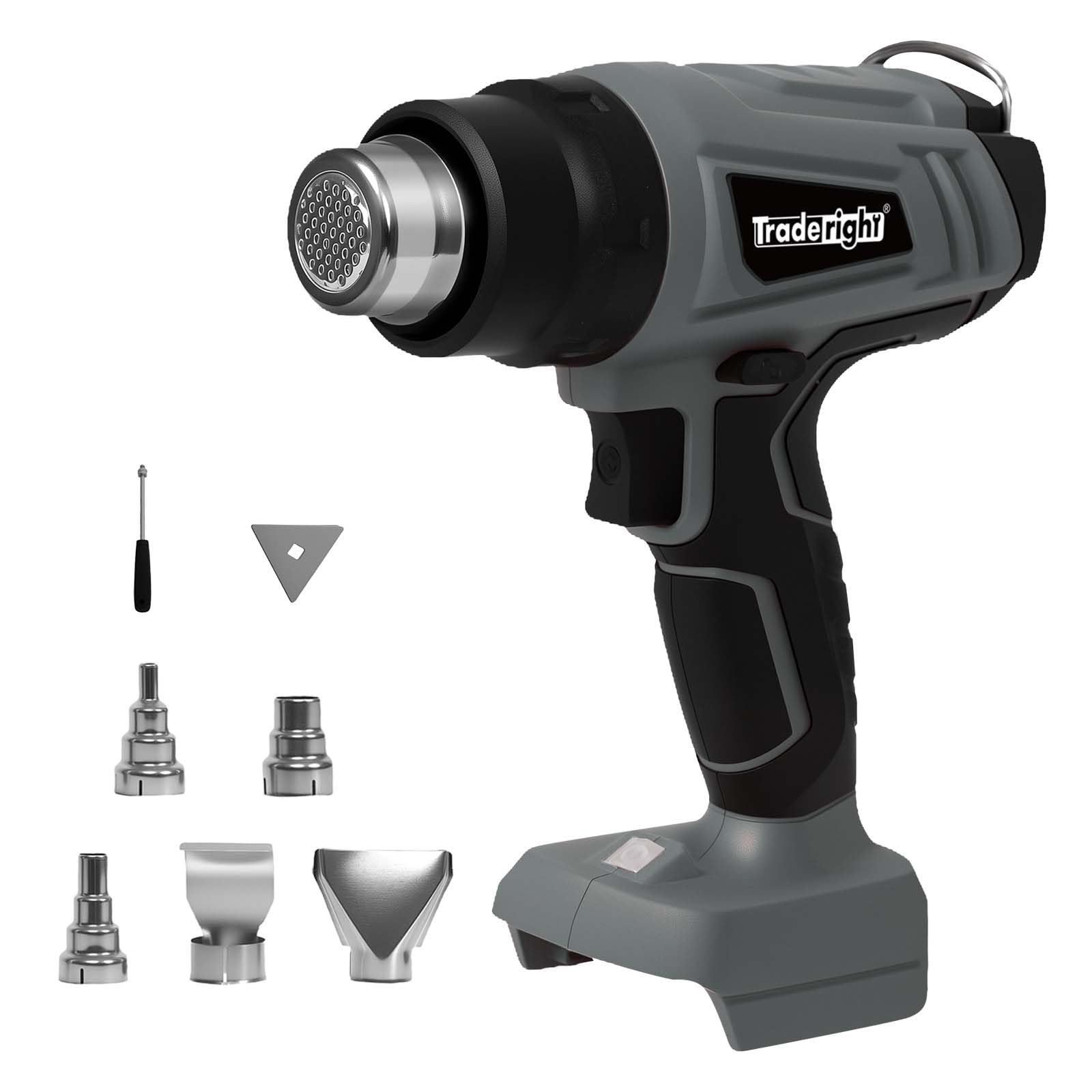 Traderight 21V Cordless Heat Gun - Grey - 5 Nozzles