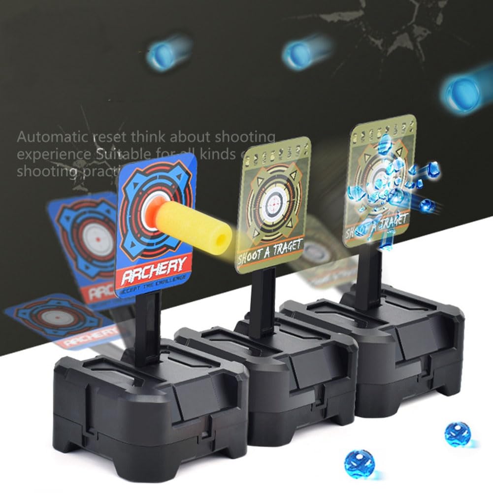 Kit Set di Bersagli con Reset Automatico per Allenamenti Interni Ed Esterni, Colore Nero, Resistente