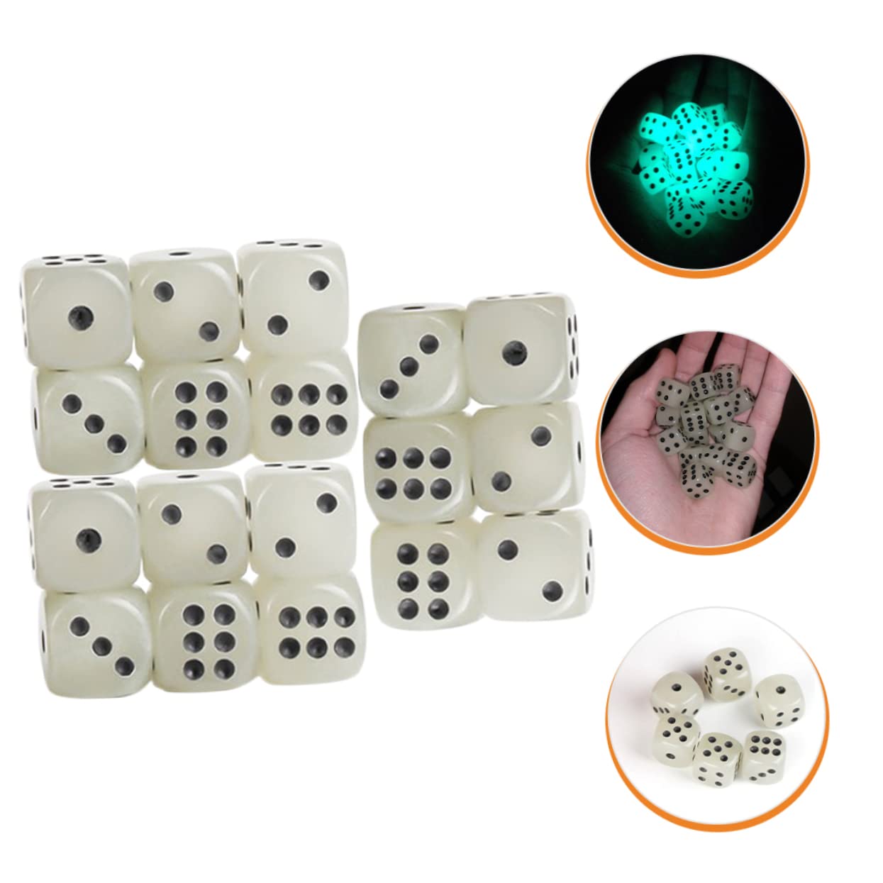 TOYANDONA 72piezas Dados Acrílicos Brillantes De Caras para Mesa y Enseñanza Matemática Dados Luminosos Tablero