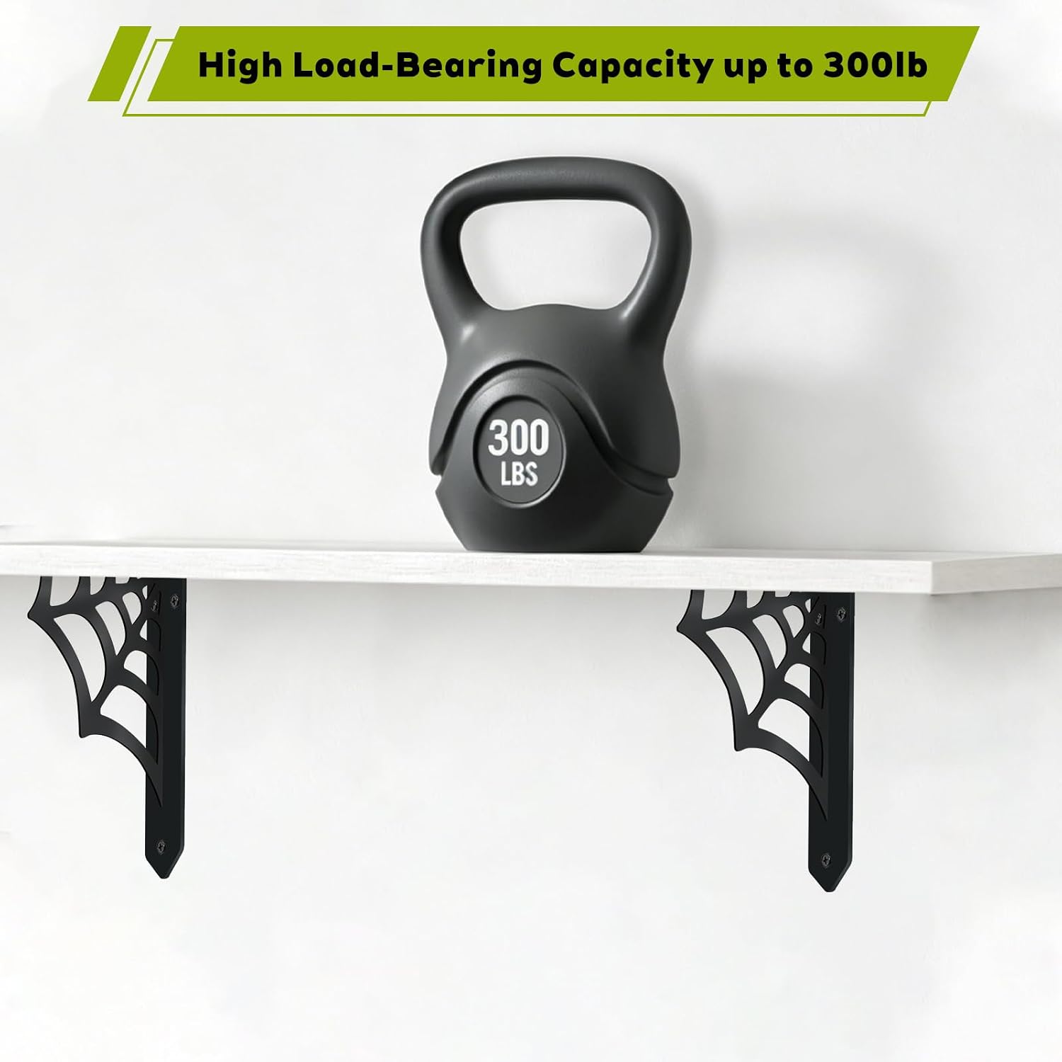 PLIGREAT 2Pcs Openwork Spiderweb Heavy Duty Shelf Brackets with 12 Screws image 3