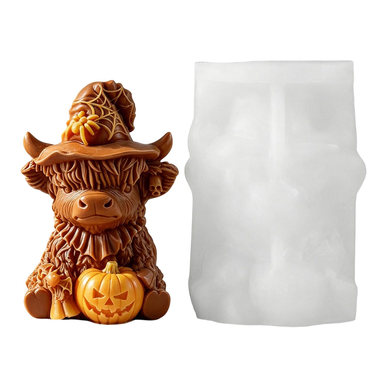 Oxxggkao Detailed Halloween Themed Silicone for Crafting Chocolate and Soap with Cattle Pattern Silicone Making