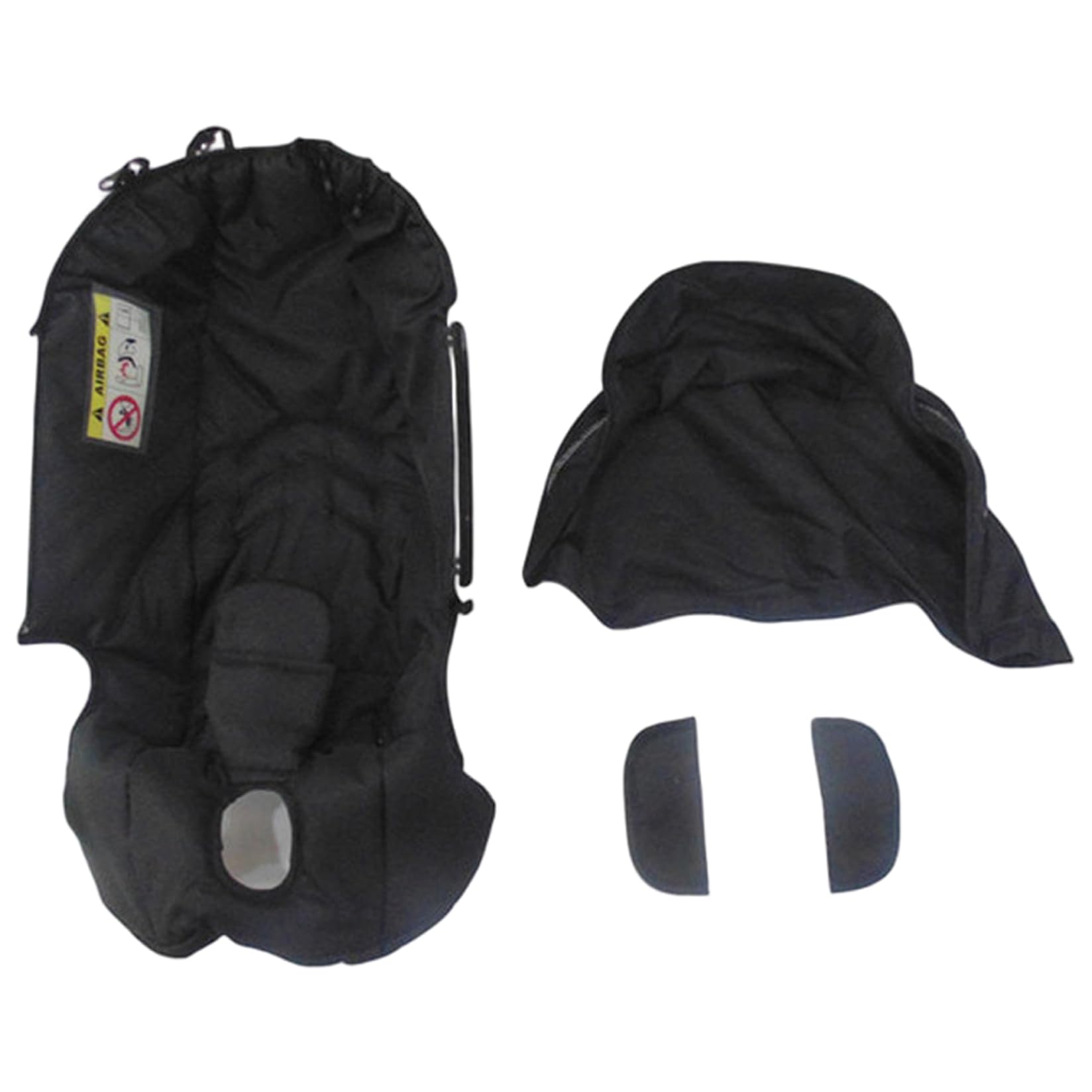 Ensemble doublure de siège et auvent de poussette 4 en 1, coussin poussette avec pare-soleil et épaulettes, accessoires faciles à nettoyer pour porte-bébés - Doublure