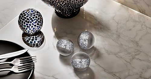 Miniatura 22 de Creative Scents Schonwerk - Orbes decorativos de nogal marrón para cuencos y rellenos de jarrones (juego de 3) bolas de resina para sala, comedor