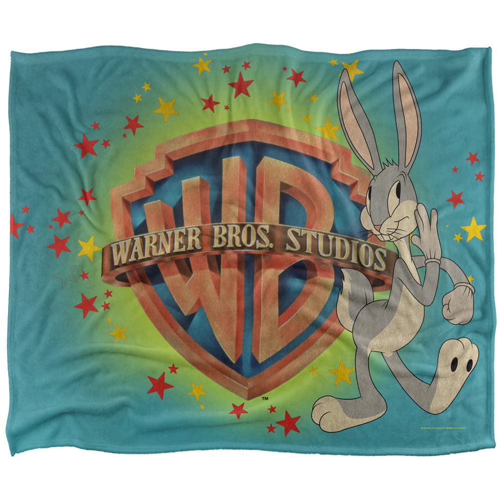 WB Shield Bugs Bunny Color Silky Touch Super Soft Throw Blanket 152 X 127 cm, White