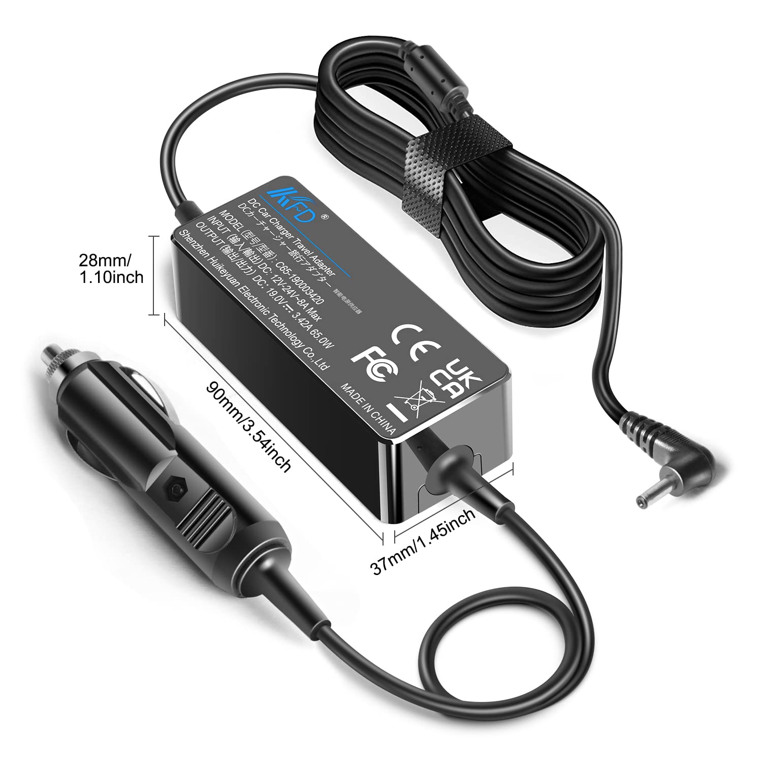 KFD 65W DC 12V-24V Adapter Medion Laptop KFZ Netzteil Auto Ladekabel Ladegerät für Medion Akoya A18-065N3A E15301 E15302 E14301 E14412 E15308 S4402 FSP065-REB 40068634 19V 3,42A Zigarettenanzuender