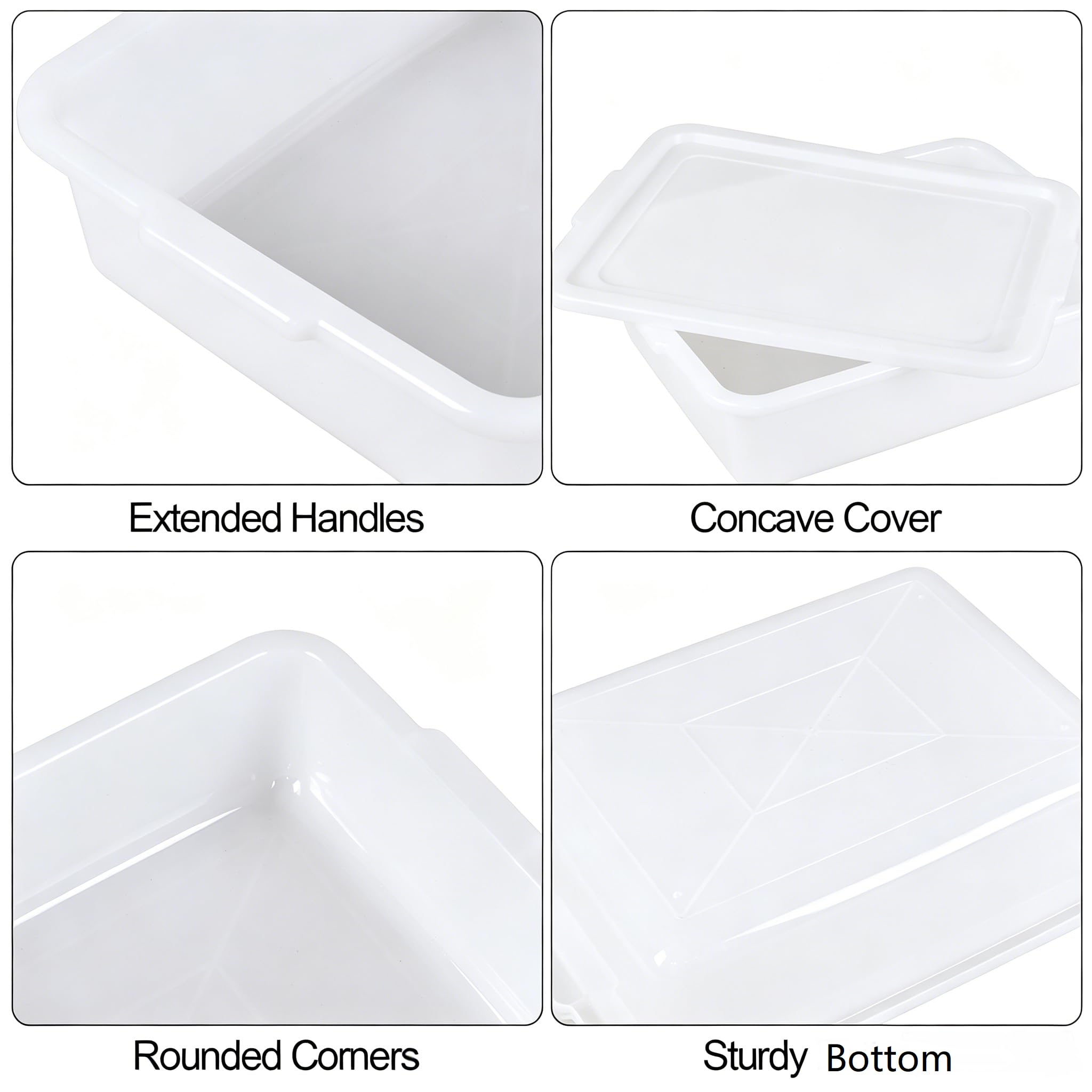 Confezione da 3 contenitori in plastica per lievitazione pizza da 13 l, con coperchio, impilabili, colore bianco