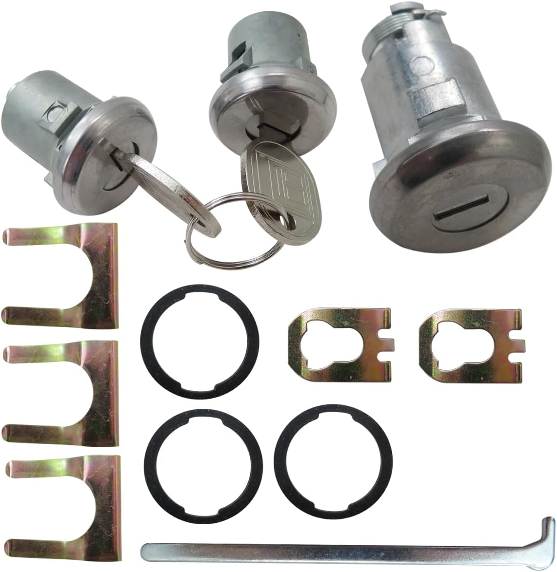 Doors Trunk Lock Key Cylinder w/Keys #608307#605533 Set Fit for Chevrolet Camaro Z28 Coupe 2-Door 5.0L 305Cu. In. V8 GAS OHV Naturally Aspirated 1982 1983 1984 1985 (2025 Updated)