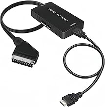 Scart to HDMI Converter with Switch 720P/1080P - Adapter for TV Monitor, Projector, DVD Player, VHS, STB, Xbox