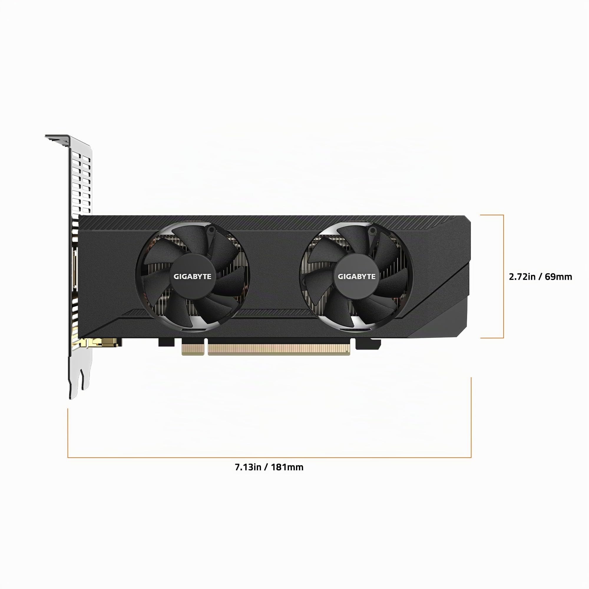Gigabyte GeForce RTX 3050 OC - Tarjeta gráfica 6G de Perfil bajo, 2 Ventiladores WINDFORCE, 6 GB GDDR6 96 bits GDDR6, Tarjeta de Video GV-N3050OC-6GL