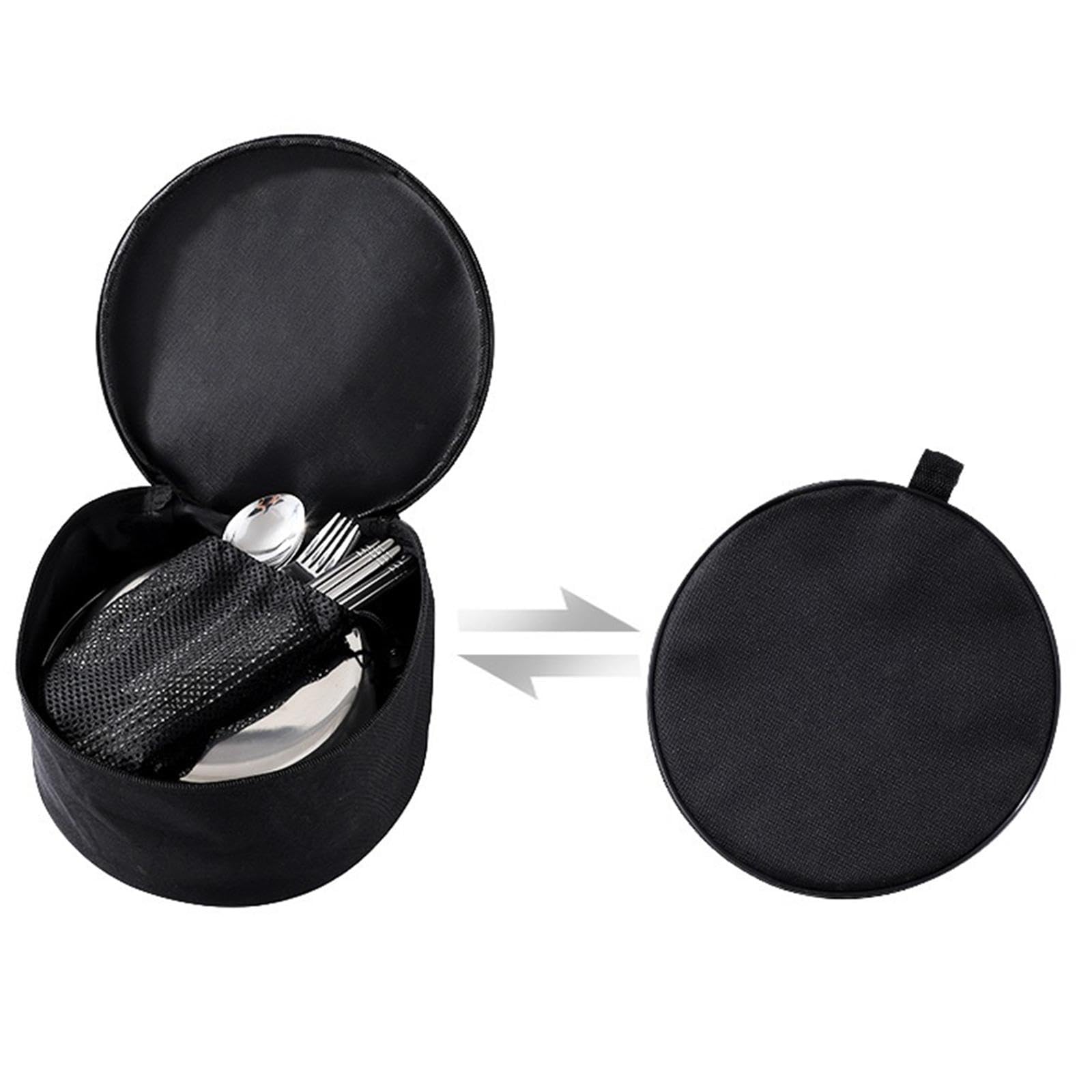 Outdoor Camping Utensilien Set mit Edelstahl Tellern Schüsseln Und Besteck Inklusive Tasche Zum Einfachen Transport für Backpacking Reisen, 30 Stück