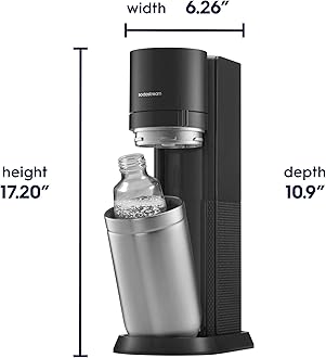 SodaStream E-Duo Sparkling Water Maker (Black) with CO2, Carbonating Bottle and Glass Bottle