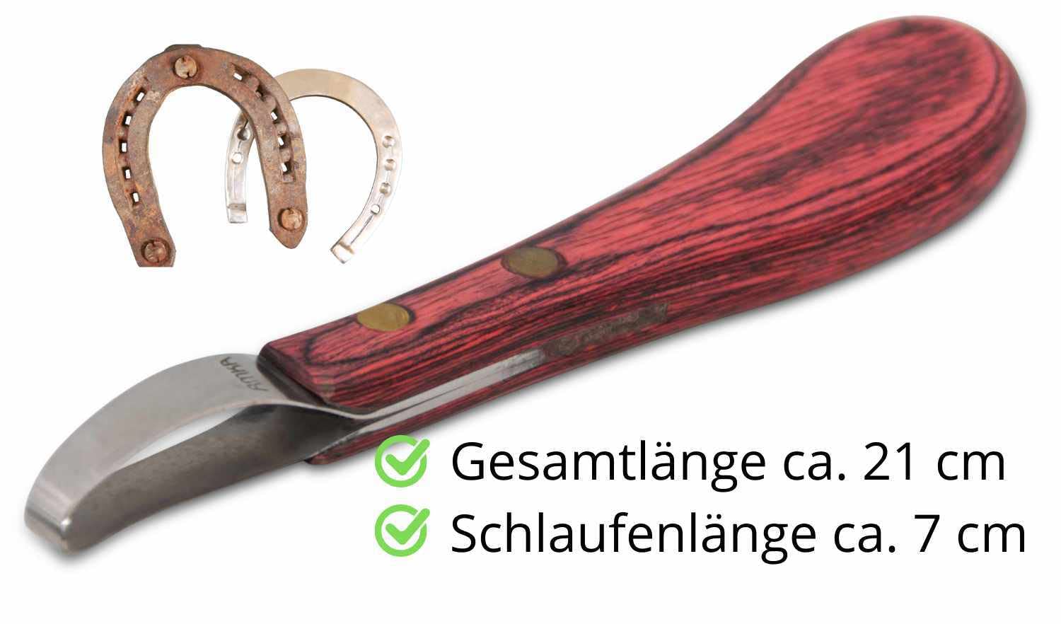 AMKA PRO Schlaufen Hufmesser Klauenmesser Rinnmesser Carbon Stahl Schlaufenhufmesser ergonomischer Griff