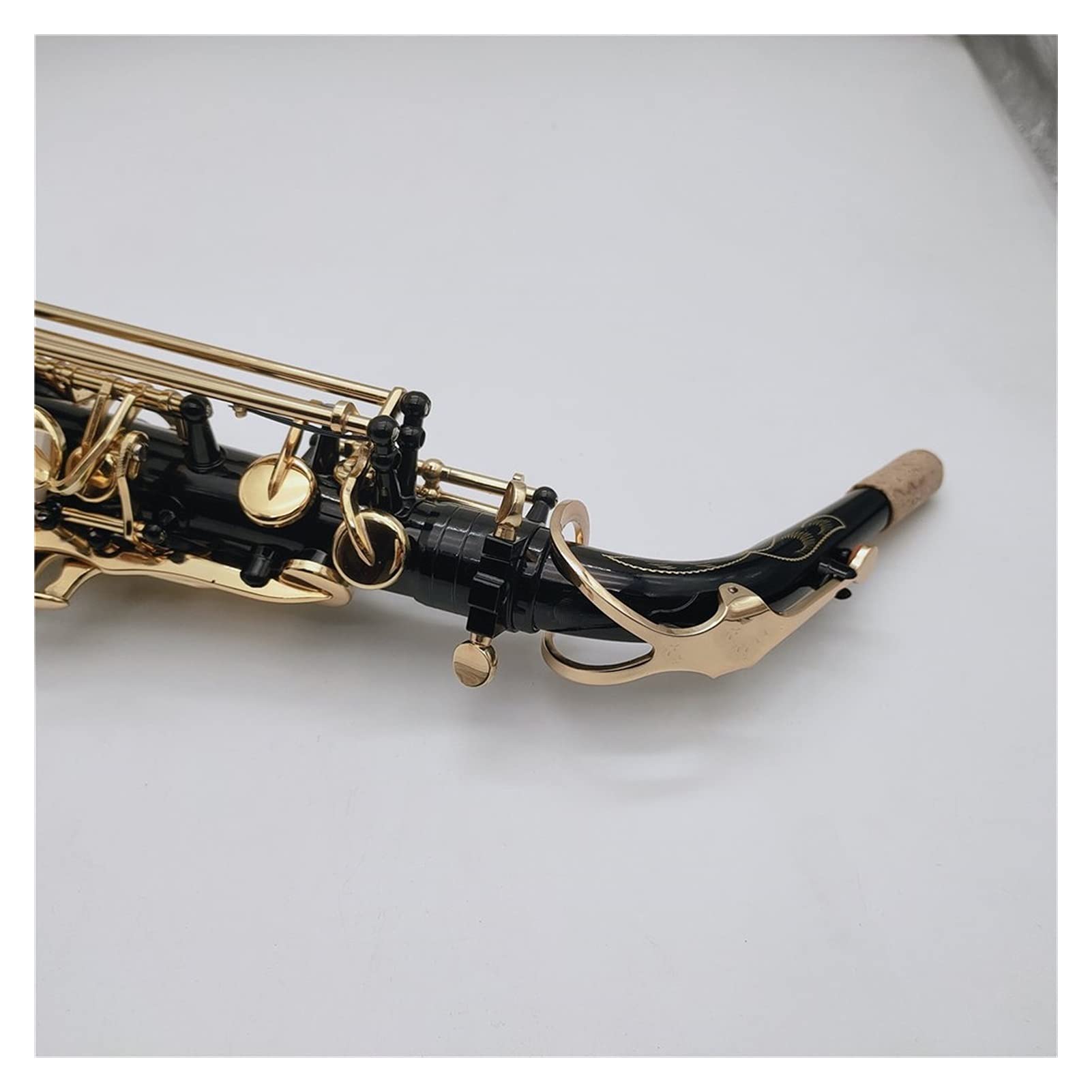 Sassofono Tenore BB Tune Strumento A Fiato in Oro Laccato Nichel Nero con Accessori per Custodia Sassofono Studenti