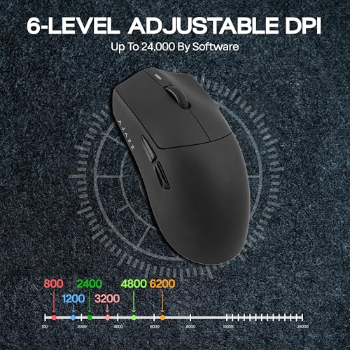 Image of MechLands AJAZZ AJ139P V3 MC Wireless Mouse with Charging Base, 3 Modes Gaming Mouse with 800mAh Battery, Adjustable 24,000 DPI, PAW3311 Sensor, 1000 Polling Rate, 69g Lightweight, Win /Mac (Black)