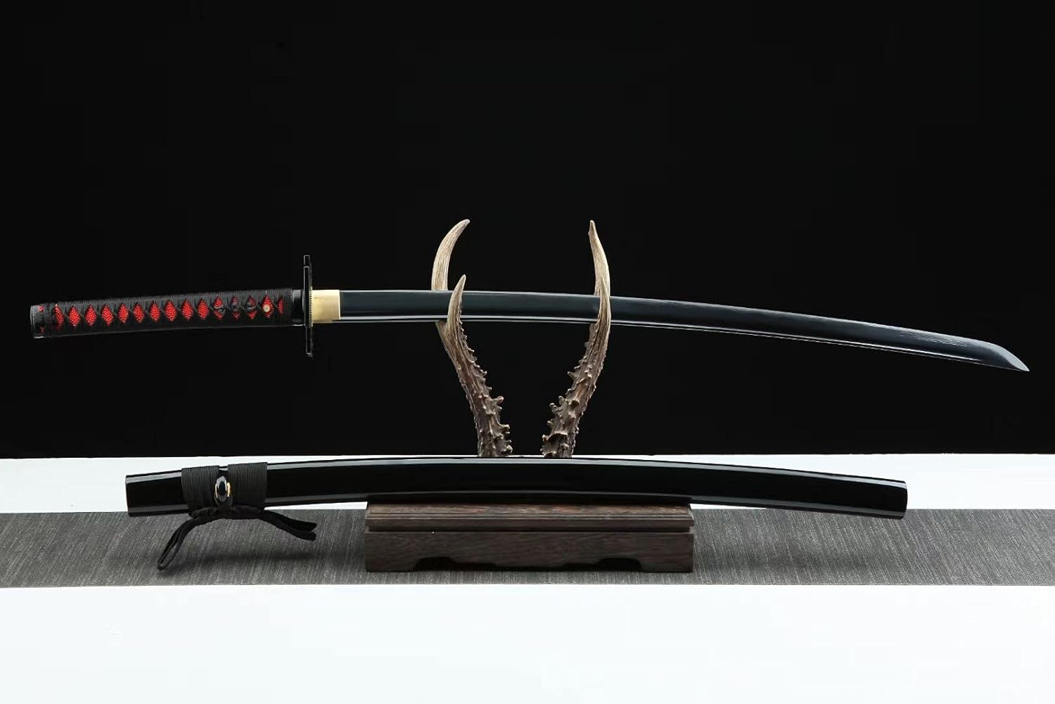 Kurosaki Ichigo Cosplay Japanese Samurai Sword Black Katana Sharp 1060 Carbon Steel Blade Full Tang Real Weapon