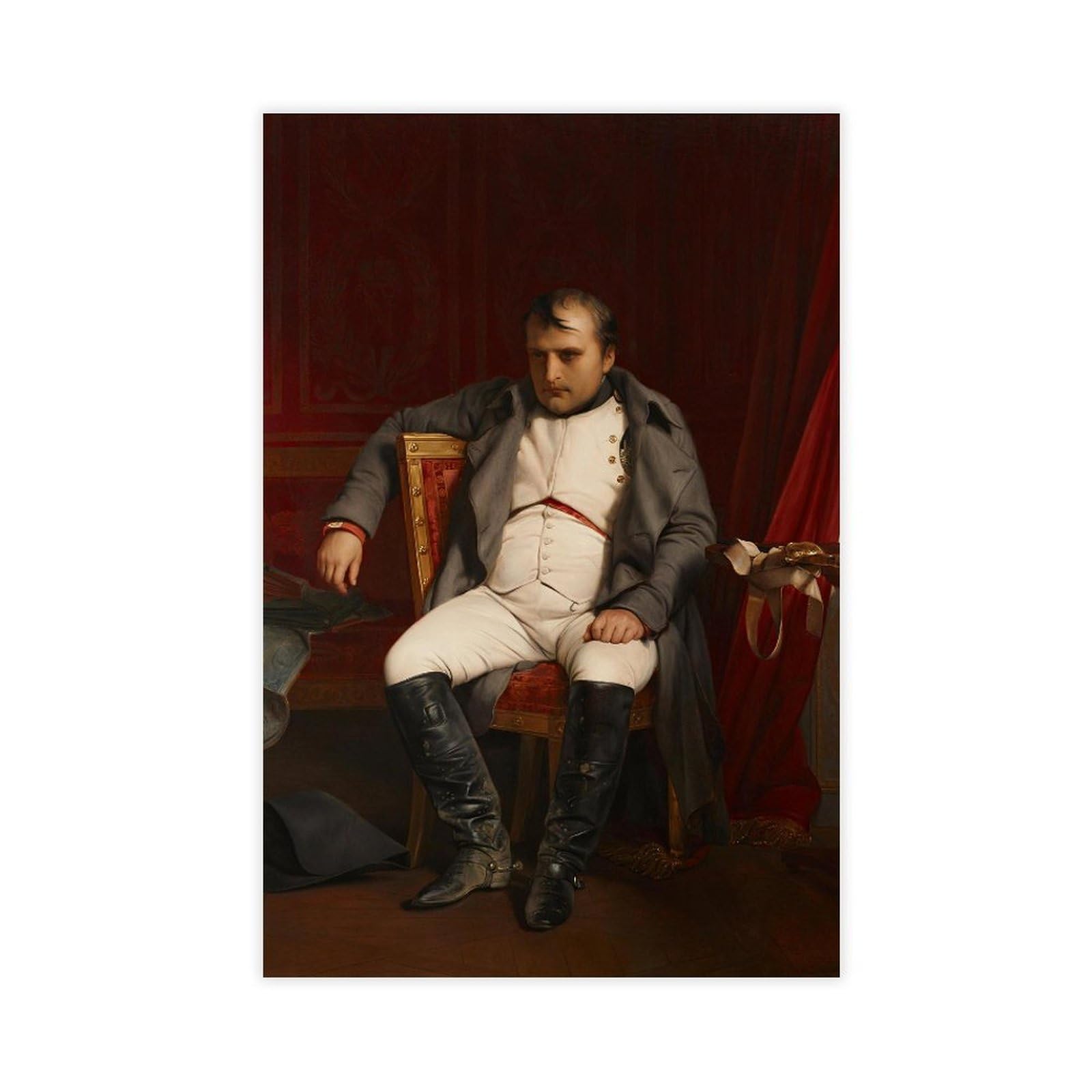 WCYB Napoleon at Fontainebleau by Paul Delaroche 2 Posters Prints Canvas Deco Paintings Wall Art Unframe 20" L X 30" W
