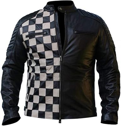 checkerboard leather jacket