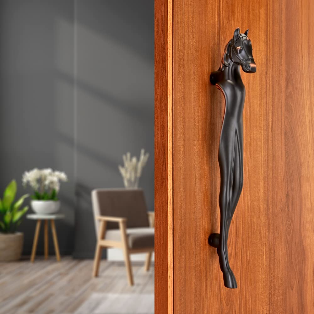 LAPO Aluminum Horse Shape Door Handles for Main Door | Main Door Handle | Wooden & Glass Door Handle | Door Handle (10 inches-Pack of 1) Black Finish | 3 Years Warranty (B08XX376PB) Amazon Price History, Amazon Price Tracker