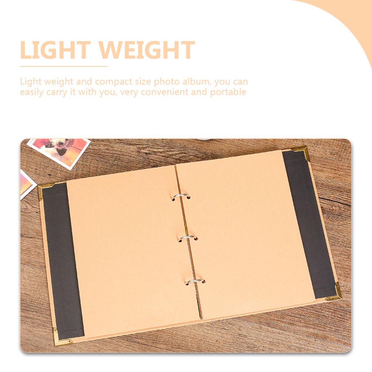 Healvian Álbum de Fotos DIY de Papel Kraft Diseño Retro, 50 Páginas Amarillas para Pegar, Álbum de Recortes Creativo y Delicado, Adecuado para Recuerdos Familiares y Viajes