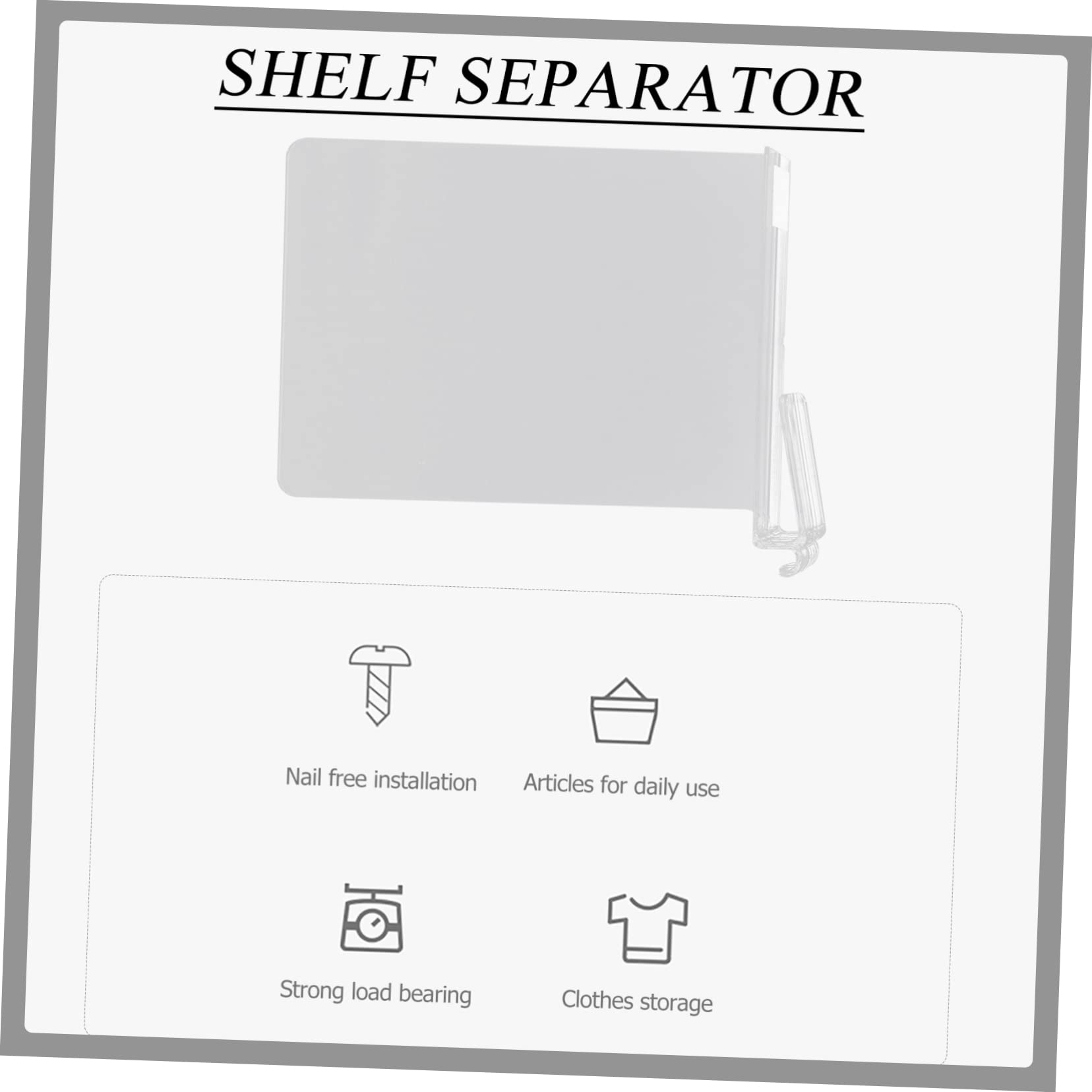 Mipcase 2 Separadores Transparentes para Armario y Estantes, ABS, sin Clavos, para Ordenar Ropa y Maximizar Espacio en Casa U Oficina