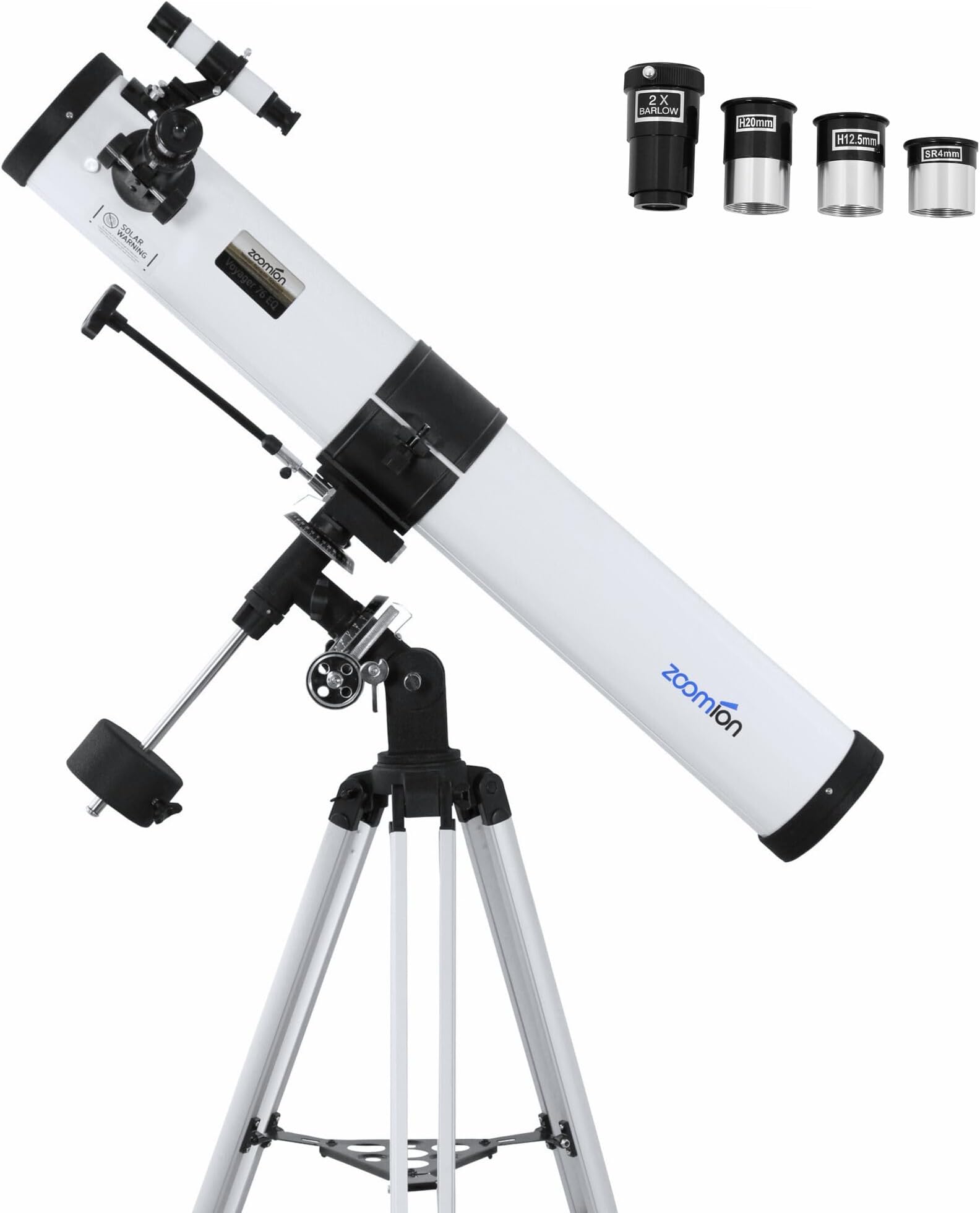 Voyager 76/900 EQ reflector telescope - Astronomical Telescope set with tripod, mount and eyepieces for children and beginners of astronomy
