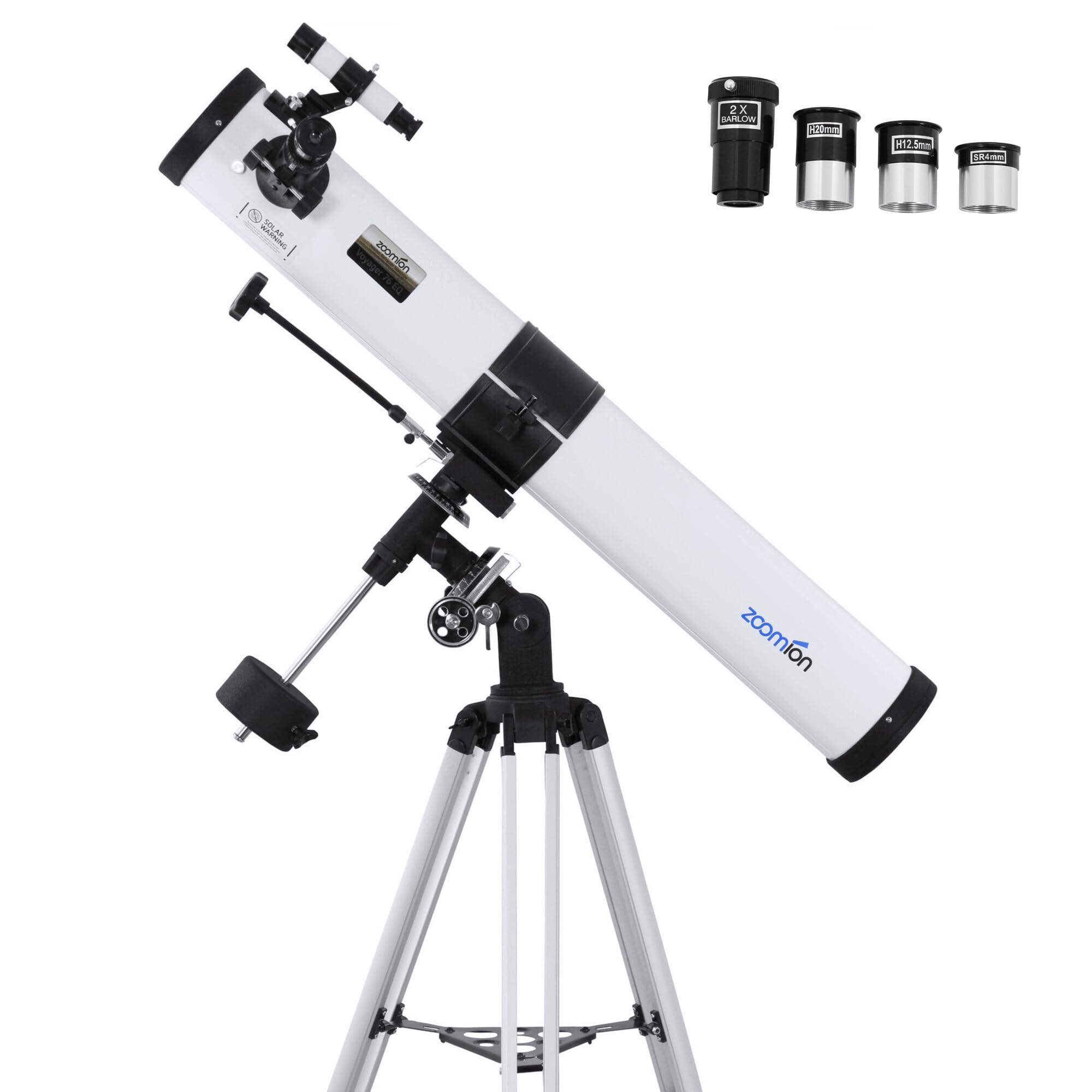 Voyager 76/900 EQ reflector telescope - Astronomical Telescope set with tripod, mount and eyepieces for children and beginners of astronomy
