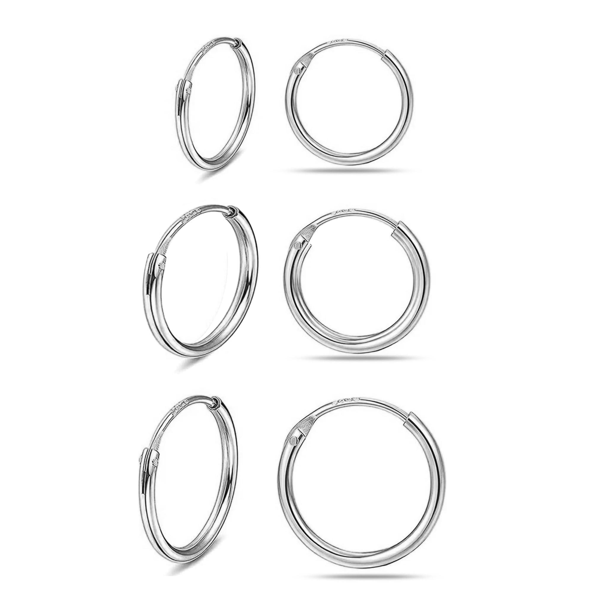 See full amazon price history chart for LeCalla 925 Sterling Silver BIS Hallmarked Endless Hoop Earrings for Women Teen | Hypoallergenic Trendy Jewelry Set of 3 Pair Small Hinged Hoops Earring for Teens 12MM 15MM 16MM LeCalla 925 Sterling Silver BIS Hallmarked Endless Hoop Earrings for Women Teen | Hypoallergenic Trendy Jewelry Set of 3 Pair Small Hinged Hoops Earring for Teens 12MM 15MM 16MM (B0D73D171M) Amazon Price History, Amazon Price Tracker