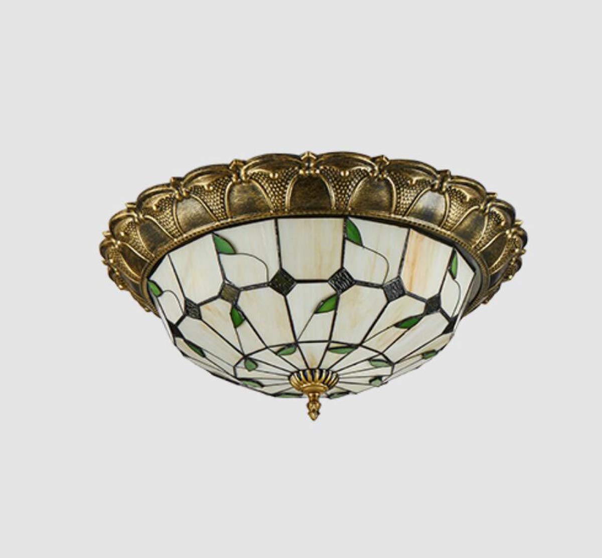 GDLight Vintage Tiffany-Art-LED-Deckenleuchten Pastoral Flush Mount Deckenlampe Minimalism Stained Glass Ceiling-Beleuchtungskörper für Schlafzimmer Wohnzimmer Cafe,Warmlight,52cm