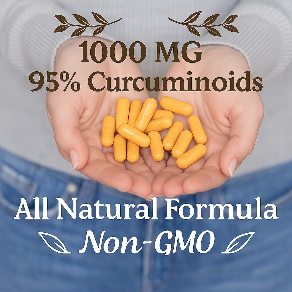 Me First Living Turmeric Curcumin 1000 mg 95% Curcuminoids, Bioperine 10 mg, 19x More Potent Than Others, Increased Absorption, Non-GMO, Organic Turmeric, Vegan, Gluten Free, 60 Capsules image 2 of 9 B00BCN1CF6