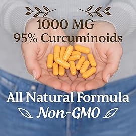Me First Living Turmeric Curcumin 1000 mg 95% Curcuminoids, Bioperine 10 mg, 19x More Potent Than Others, Increased Absorption, Non-GMO, Organic Turmeric, Vegan, Gluten Free, 60 Capsules