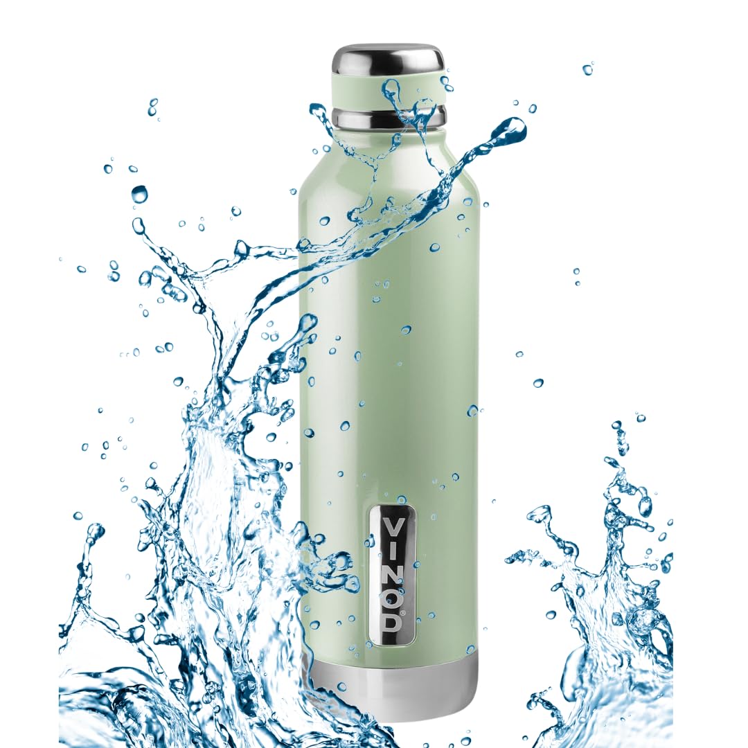 Vinod Bling Stainless Steel Vacuum Insulated Water Bottle - 750ml | Hot & Cold Thermosteel Bottle | Leak Proof | for School, College, Office, Gym, Kids - Light Green (B08J48MX7F) Amazon Price History, Amazon Price Tracker