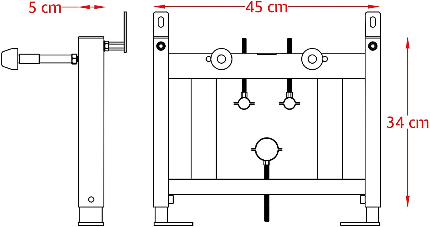 Bastidor de soporte para bide, bastidores de soporte con cisterna oculta para inodoro completo de pulsador de acero inoxidable para sanitarios suspendidos PRODUCTO (GIO.50 + GIO.52)