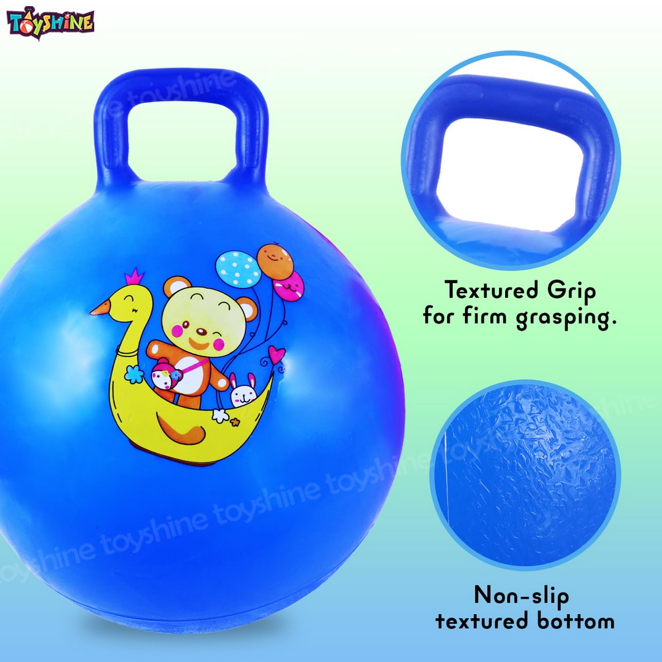 Toyshine 65cm Hopper Ball for Kids Ages 6+ Inflatable Hopping Balls Jumping Therapy Ball Toys Sit and Bounce Ball with Handle - Blue - Image 8 thumbnail