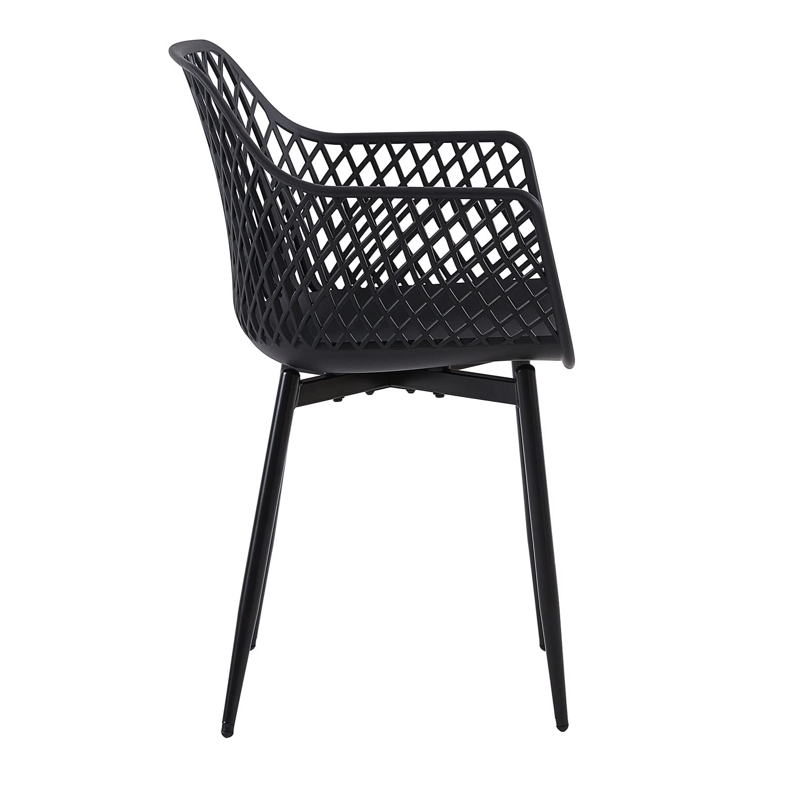 buybyroom Juego de 2 sillas de jardín, sillas de jardín para exteriores, muebles de balcón, sillas de salón para exteriores, para balcón pequeño, sillas de terraza, soporta 120 kg, color negro