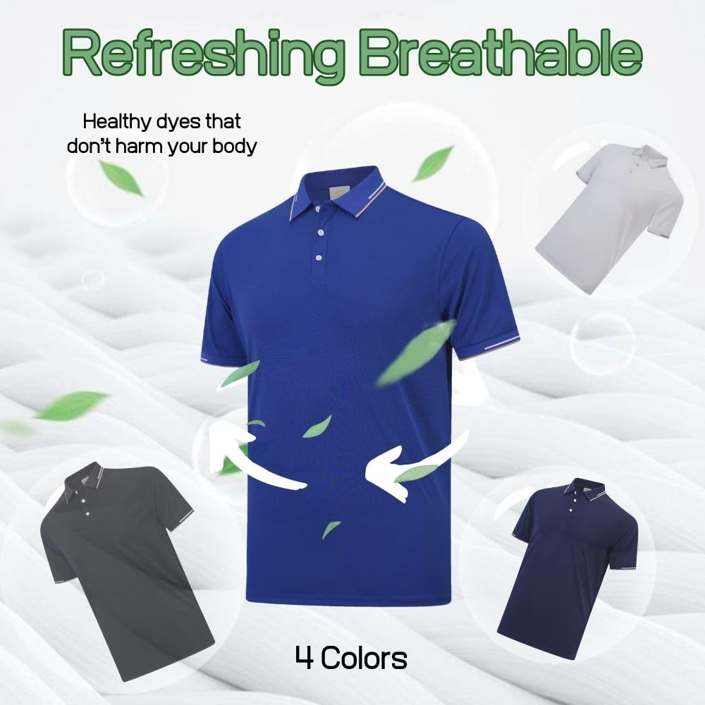 Herren-Poloshirt, kurzärmelig, 3er-Pack, Laufshirt, atmungsaktiv, feuchtigkeitsableitend, aktives Workout-Shirt